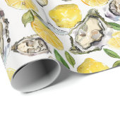 Oesters, citroenen en champagne cadeaupapier (Rol Hoek)