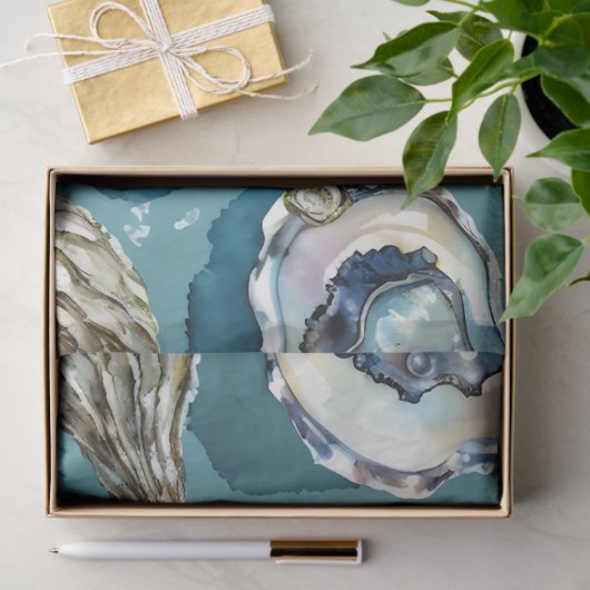Oesters Clams zeeschelpen patroon Tissuepapier (Geschenk)