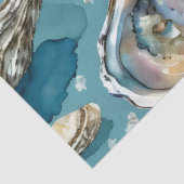 Oesters Clams zeeschelpen patroon Tissuepapier (Detail)