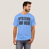 Oesters en jonge bieren grappige oester t-shirt (Voorkant volledig)