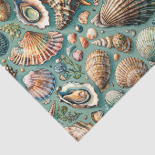 Oesters en mosselen Seashell Variëteit Tissuepapier (Detail)