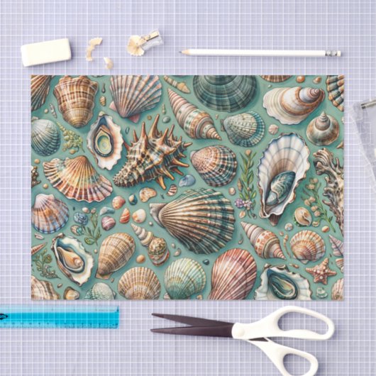 Oesters en mosselen Seashell Variëteit Tissuepapier (Craft)