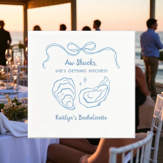 Oesters kust bruidsmeisjesfeest servet