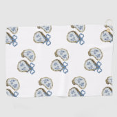 Oesters Met Blauwe Strik Golfhanddoek (Horizontaal)