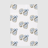 Oesters Met Blauwe Strik Golfhanddoek (Voorkant)