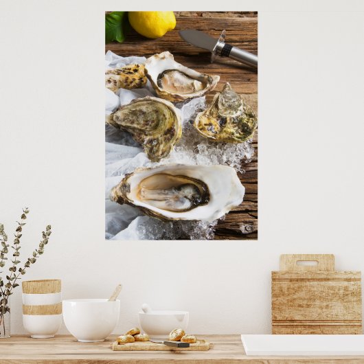 Oesters op ijs poster (Keuken)