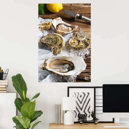 Oesters op ijs poster (Thuiskantoor)
