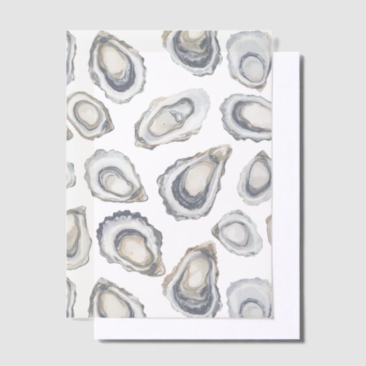Oesters Overlay Ocean Beach Nautische bruiloft Vellum Uitnodigingen (Offset)