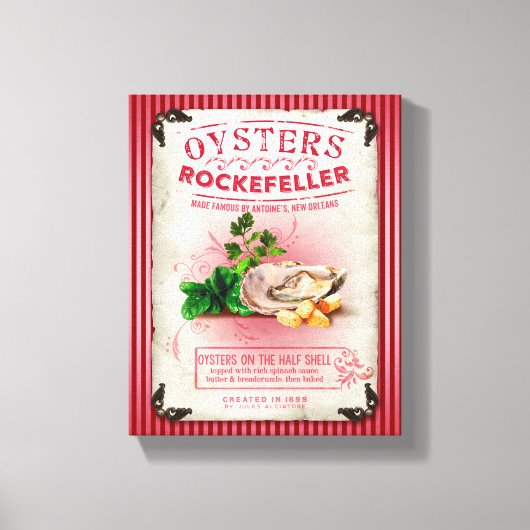 Oesters Rockefeller op de Halve Shell Canvas Afdruk (Voorkant)