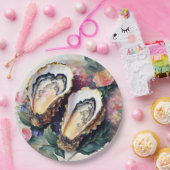 Oesters schilderen botanische kunst papieren bordje (Feest)