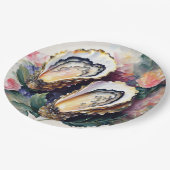 Oesters schilderen botanische kunst papieren bordje (Gekanteld)