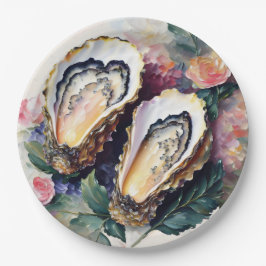 Oesters schilderen botanische kunst papieren bordje