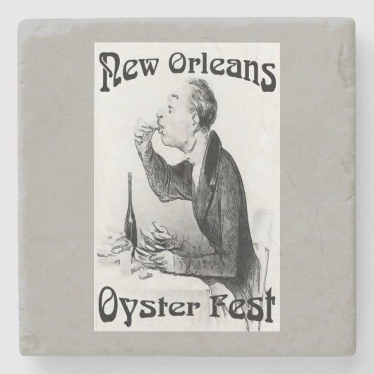 Oesters van oud Man Stenen Onderzetter (Voorkant)