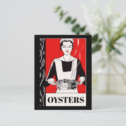 Oesters, voeg tekst toe briefkaart (Staand voorkant)