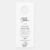 Oesters zwart wit shhh niet verstoren bruiloft deurhanger (Voorkant)