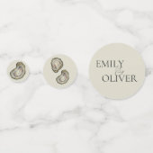 Oesterschelpen Bruiloft Confetti (Voorkanten)