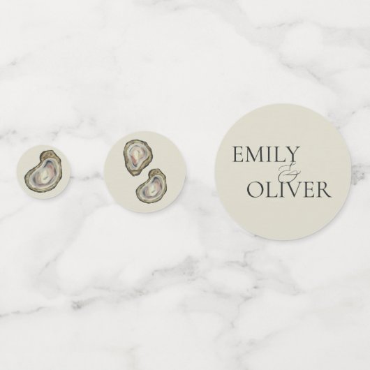 Oesterschelpen Bruiloft Confetti (Voorkanten)