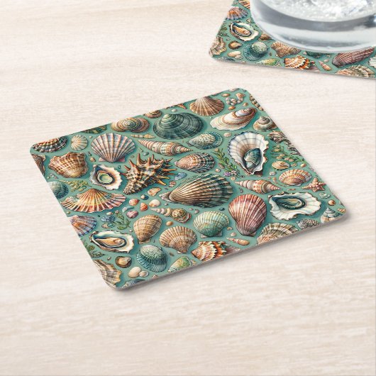 oesterschelpje kartonnen onderzetters (Schuin)