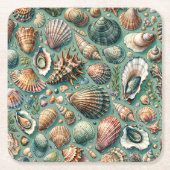 oesterschelpje kartonnen onderzetters (Voorkant)