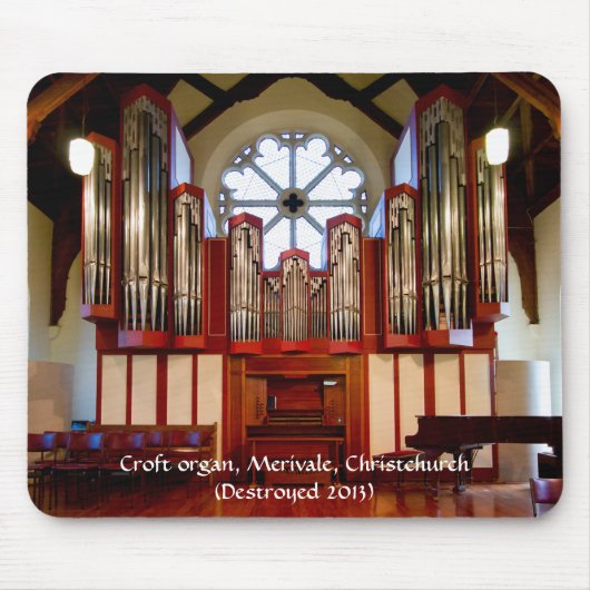 Oestroyed pipe organ, Merivale, Christchurch Muismat (Voorkant)