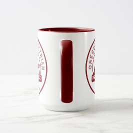 OET-Mok met 50-jarige logo maroon en wit Mok
