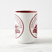 OET-Mok met 50-jarige logo maroon en wit Mok (Midden)