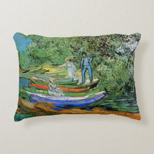 Oever van de Oise bij Auvers van Vincent van Gogh Accent Kussen