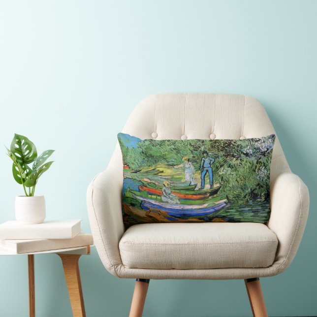 Oever van de Oise bij Auvers van Vincent van Gogh Kussen (Stoel)
