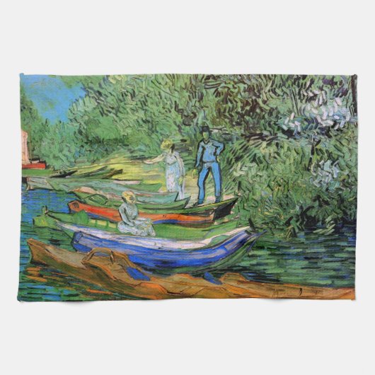 Oever van de Oise bij Auvers van Vincent van Gogh Theedoek (Horizontaal)