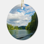 Oever van de Willamette Rivier, OR Keramisch Ornament (Links)