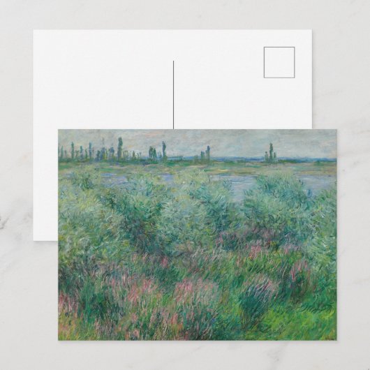 Oevers van de Seine bij Vétheuil, Monet 1881 Briefkaart (Voorkant / Achterkant)
