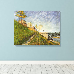 Oevers van de Seine, Pont de Clichy door Vincent v Canvas Afdruk