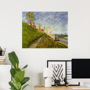 Oevers van de Seine, Pont de Clichy door Vincent v Poster