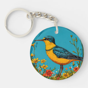Oeverzwaluw vogel sleutelhanger