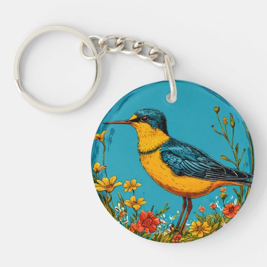 Oeverzwaluw vogel sleutelhanger (Voorkant)
