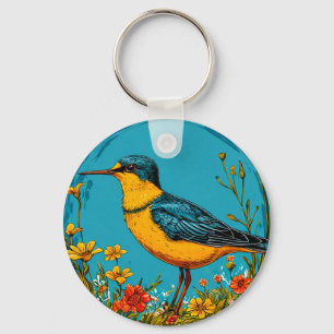 Oeverzwaluw vogel sleutelhanger