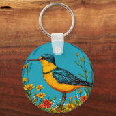 Oeverzwaluw vogel sleutelhanger (Voorkant)