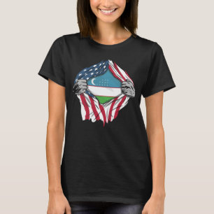 Oezbeeks bloed in mij Oezbeekse vlag T-shirt