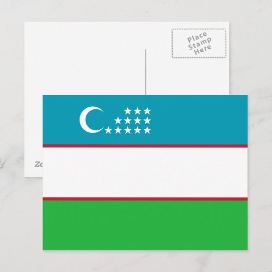 Oezbeekse vlag briefkaart (Voorkant / Achterkant)
