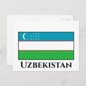 Oezbeekse vlag briefkaart (Voorkant / Achterkant)