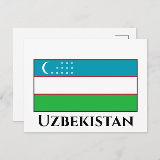 Oezbeekse vlag briefkaart (Voorkant / Achterkant)