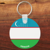 Oezbeekse vlag charmant patriottisch sleutelhanger (Voorkant)