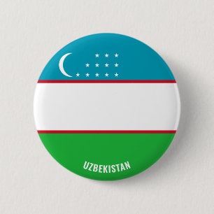 Oezbeekse vlag Charmante Patriottische Button