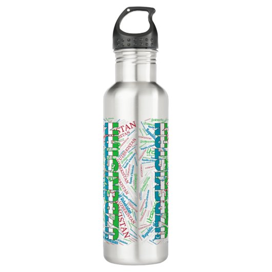 Oezbeekse vlag: een prachtig patriottisch gebied waterfles  (Voorkant)