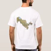 Oezbeekse vlag en kaart T-Shirt (Achterkant)