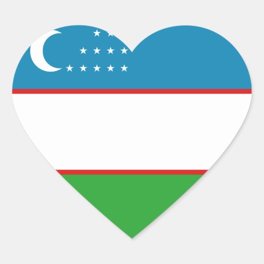 Oezbeekse vlag - Heart Sticker (Voorkant)