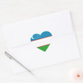 Oezbeekse vlag - Heart Sticker (Envelop)