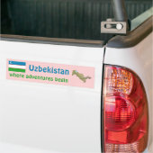 Oezbeekse vlag + Kaart Bumpersticker (Op Truck)