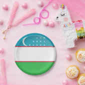 Oezbeekse vlag papieren bordje (Feest)