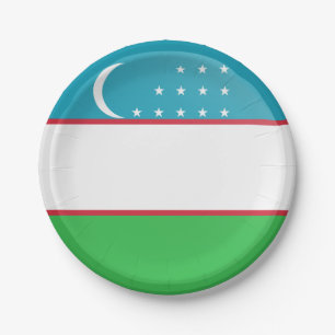 Oezbeekse vlag papieren bordje